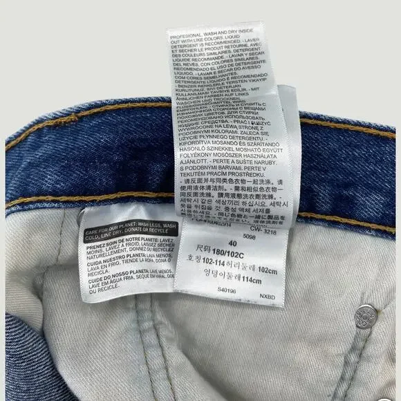 Levi’s 511 Cut Off Denim Shorts Distressed Raw Hem W40 Blue Jean Shorts - Picture 5 of 7